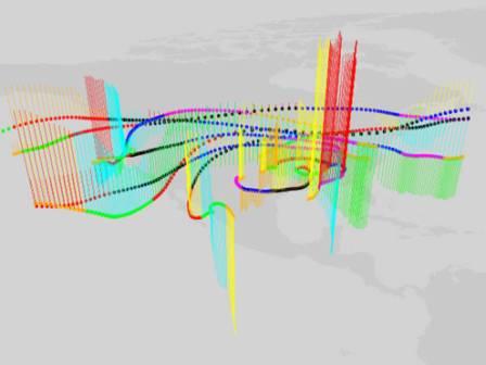 3D Ozone Trajectories (17-23 Aug. 2006)